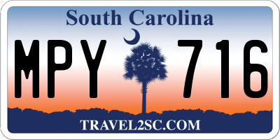 SC license plate MPY716