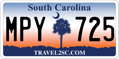 SC license plate MPY725