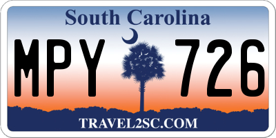 SC license plate MPY726