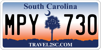 SC license plate MPY730