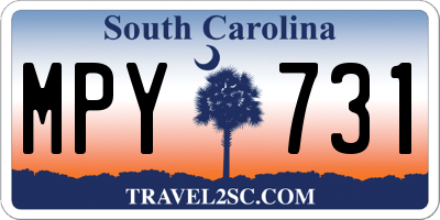 SC license plate MPY731