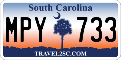 SC license plate MPY733