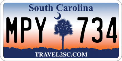 SC license plate MPY734