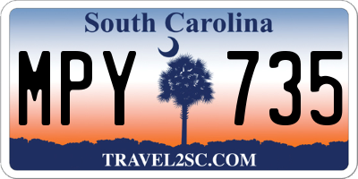 SC license plate MPY735