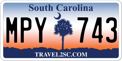 SC license plate MPY743