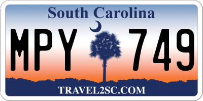 SC license plate MPY749