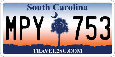 SC license plate MPY753