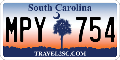 SC license plate MPY754