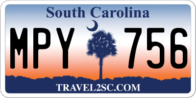 SC license plate MPY756