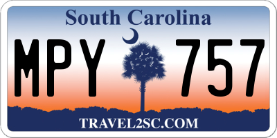SC license plate MPY757