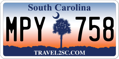 SC license plate MPY758