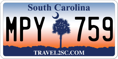 SC license plate MPY759