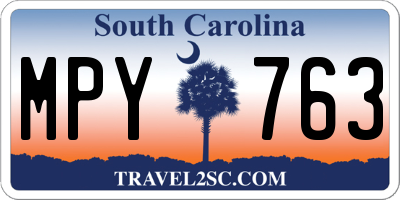 SC license plate MPY763