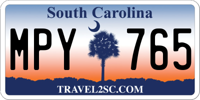 SC license plate MPY765