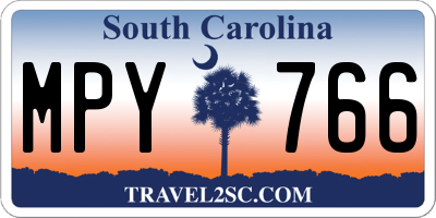 SC license plate MPY766