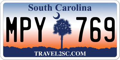 SC license plate MPY769