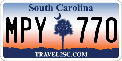 SC license plate MPY770