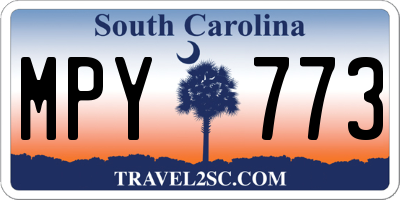 SC license plate MPY773