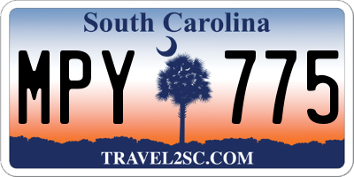 SC license plate MPY775