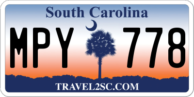 SC license plate MPY778