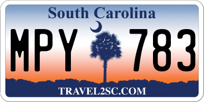 SC license plate MPY783