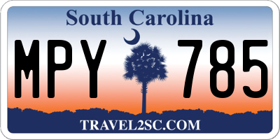 SC license plate MPY785