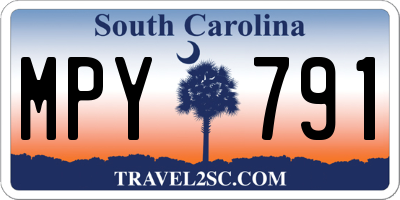 SC license plate MPY791