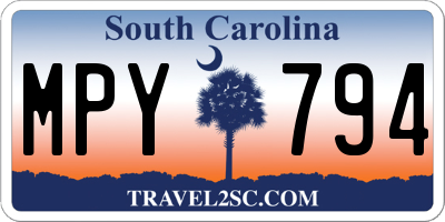 SC license plate MPY794