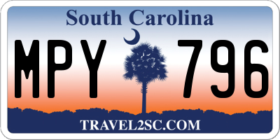 SC license plate MPY796