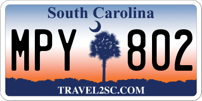 SC license plate MPY802