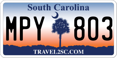 SC license plate MPY803