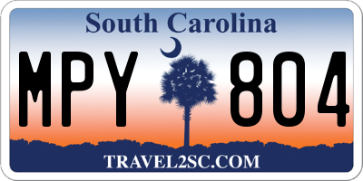 SC license plate MPY804
