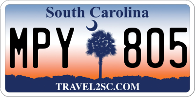 SC license plate MPY805