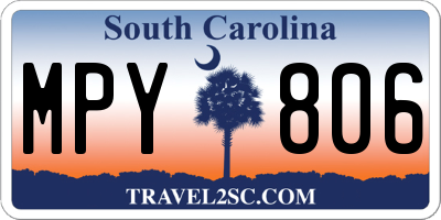 SC license plate MPY806