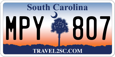 SC license plate MPY807