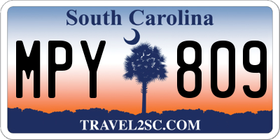 SC license plate MPY809