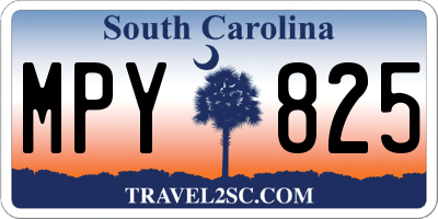 SC license plate MPY825