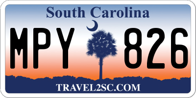 SC license plate MPY826