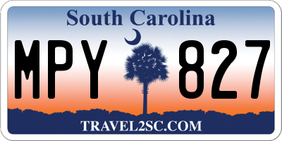 SC license plate MPY827