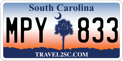 SC license plate MPY833