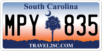 SC license plate MPY835