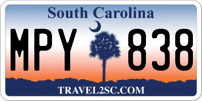 SC license plate MPY838