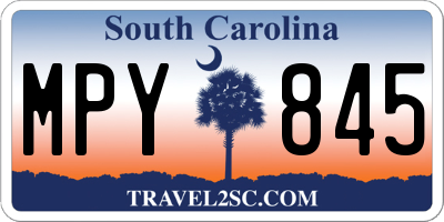 SC license plate MPY845