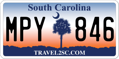 SC license plate MPY846