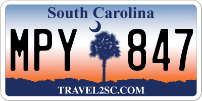 SC license plate MPY847