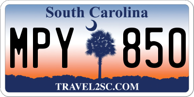 SC license plate MPY850