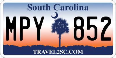 SC license plate MPY852
