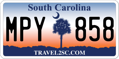 SC license plate MPY858