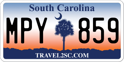SC license plate MPY859