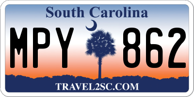 SC license plate MPY862